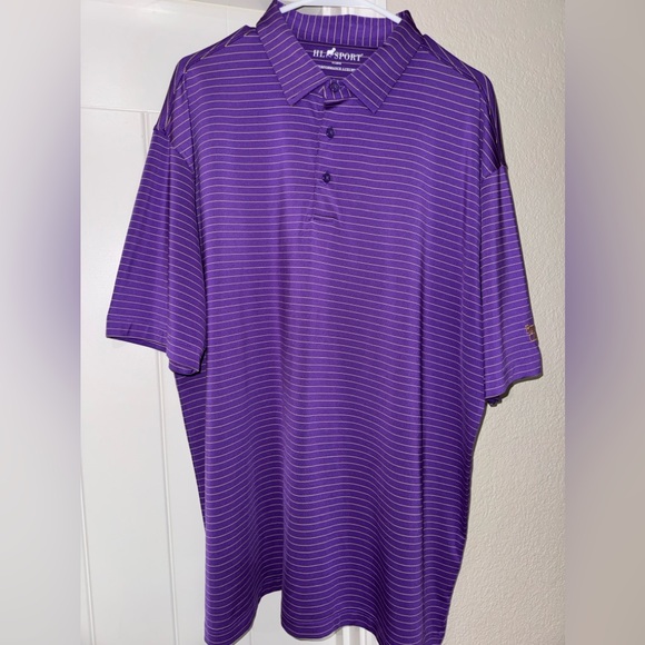 Nike Other - HL Sport Performance Luxury
Beautiful, Purple Striped Men's Polo Shirt